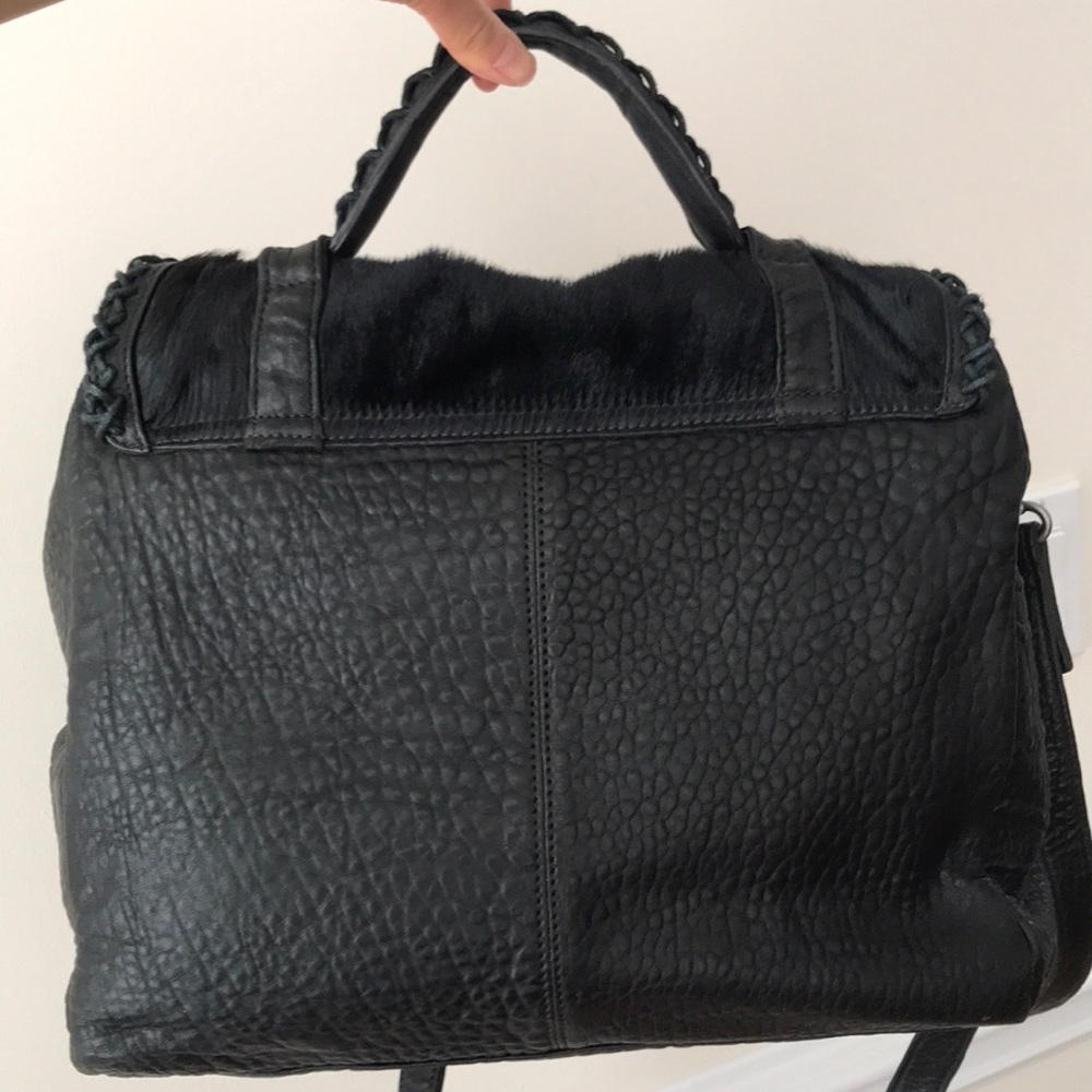 Ash Barbara Western Style Leather Satchel, Black/Black - Picture 2 of 5